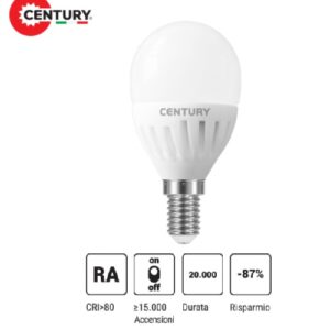 Lampada Mini Sfera Led 8w E14 Luce Fredda 850 Lumen